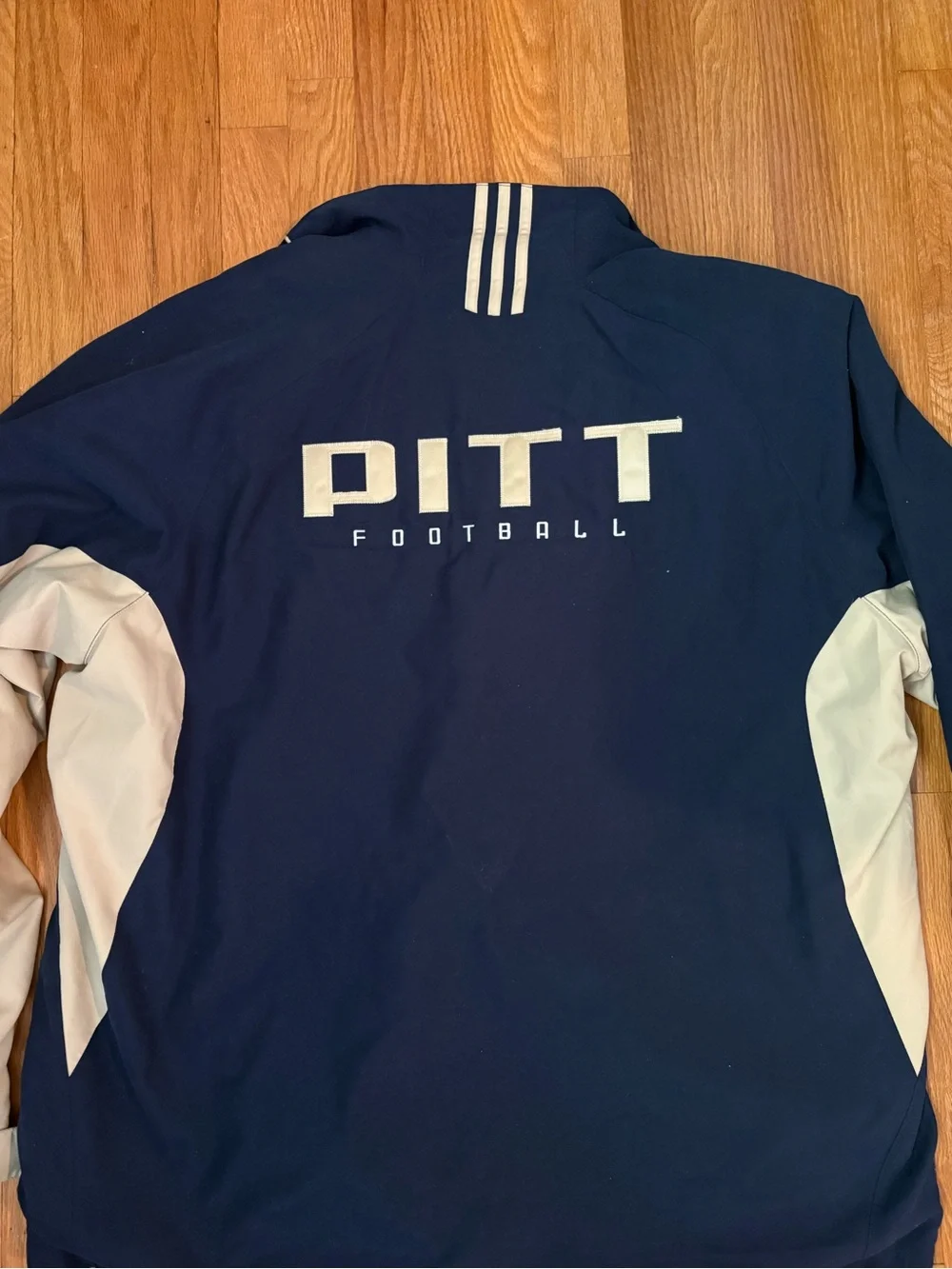 adidas Navy and Cream Pitt Full-Zip Windbreaker Jacket